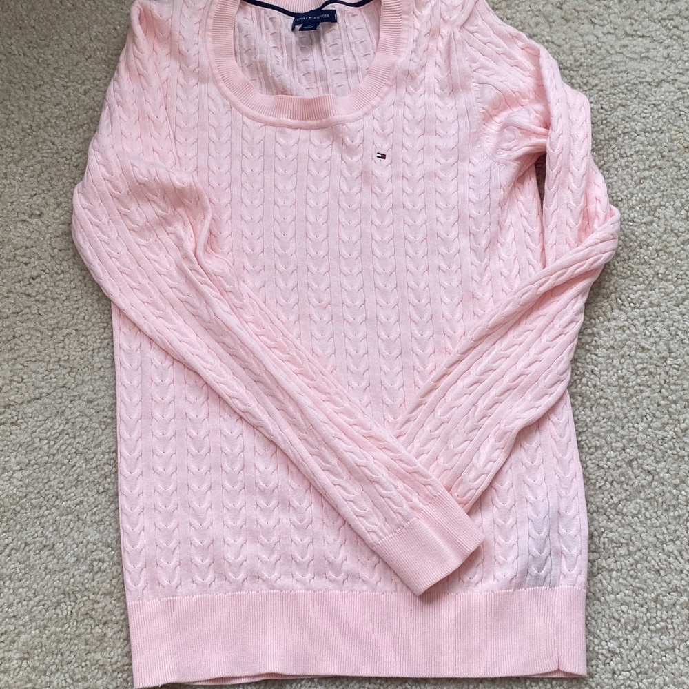 Tommy Hilfiger Light Pink Cable Knit Sweater